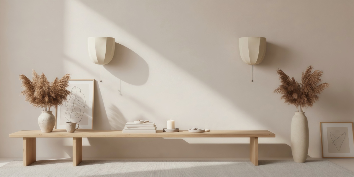 Fablune Linen Wall Lamp dans un intérieur chaleureux