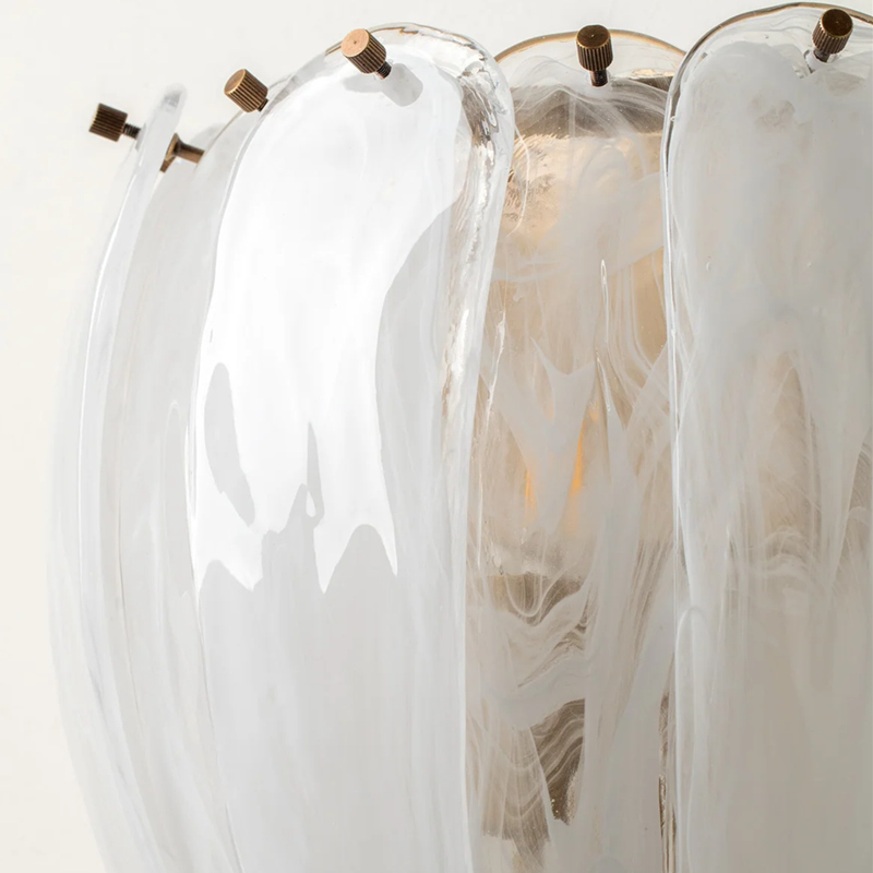 Pétales en verre courbé de l'applique Velora