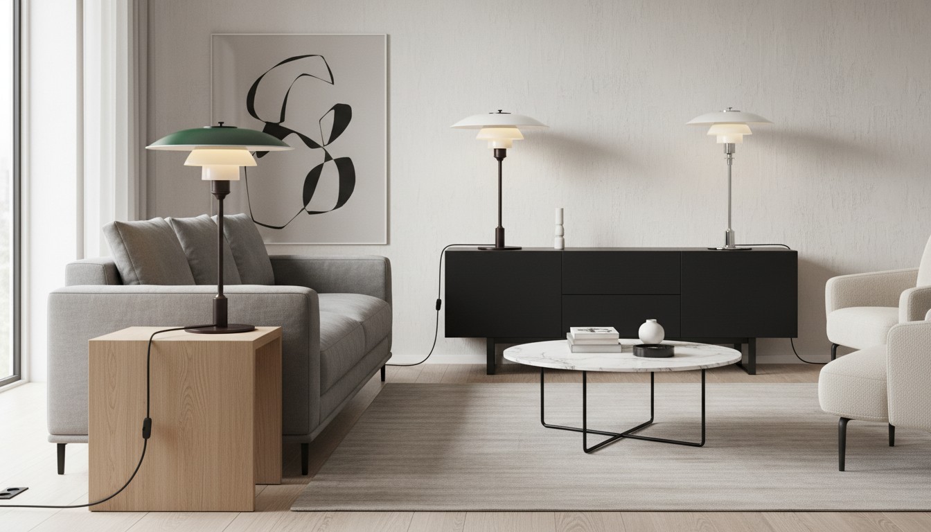 Layora Multilayer Glass Table Lamp in a living room