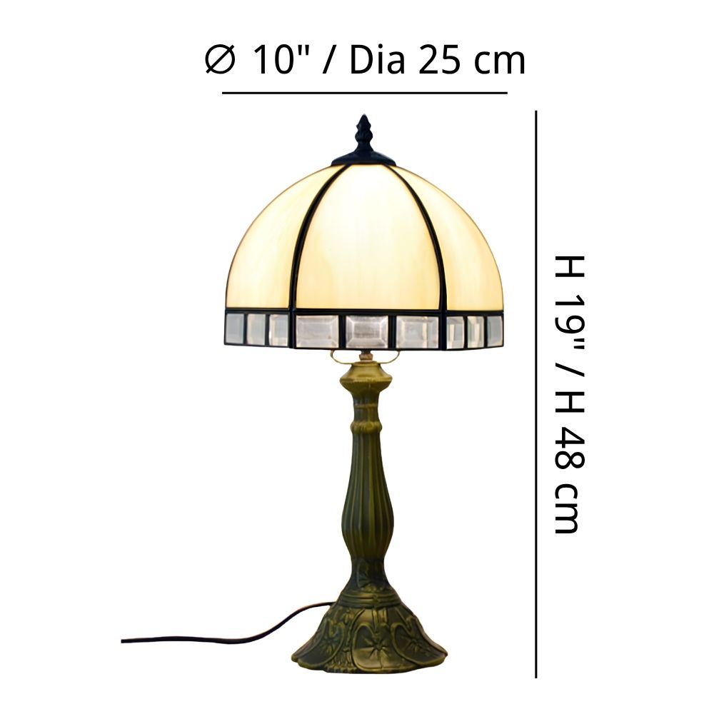 Dimensions de la lampe Tiffany beige