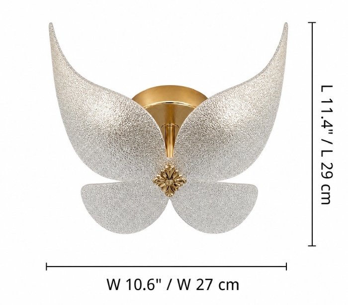 Dimensions du plafonnier Lucenda Butterfly