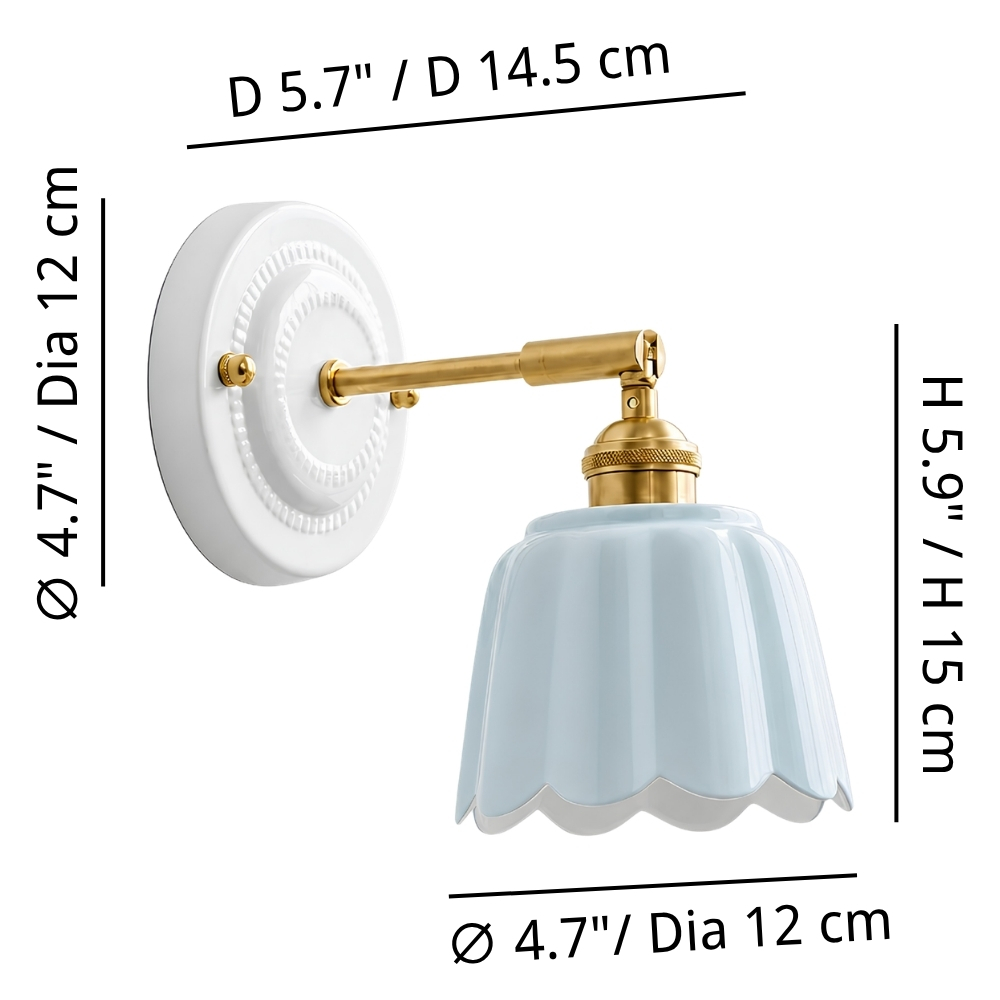 Schéma des dimensions de l'applique Cienax