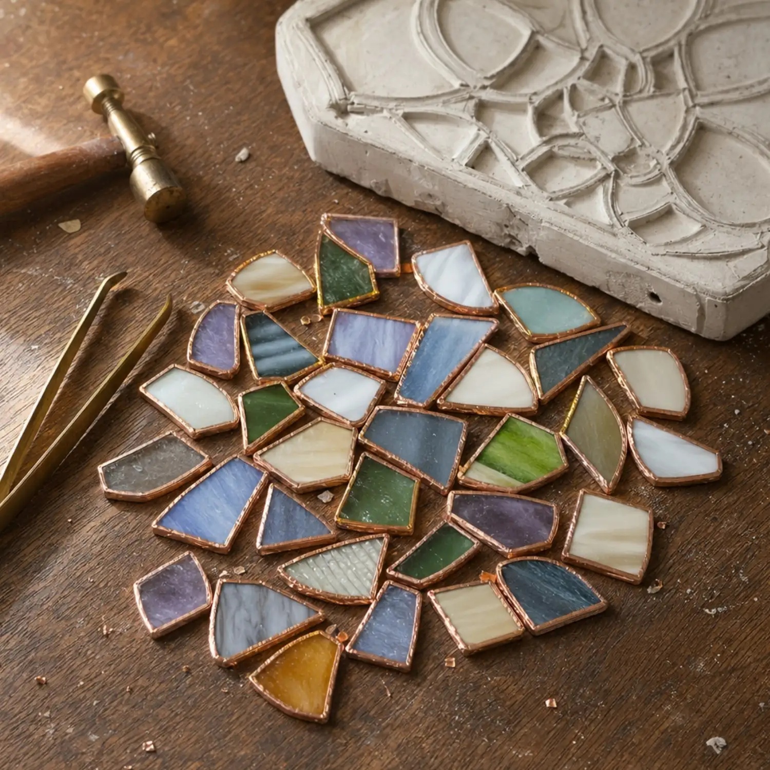Verre d'art infusé de pigments