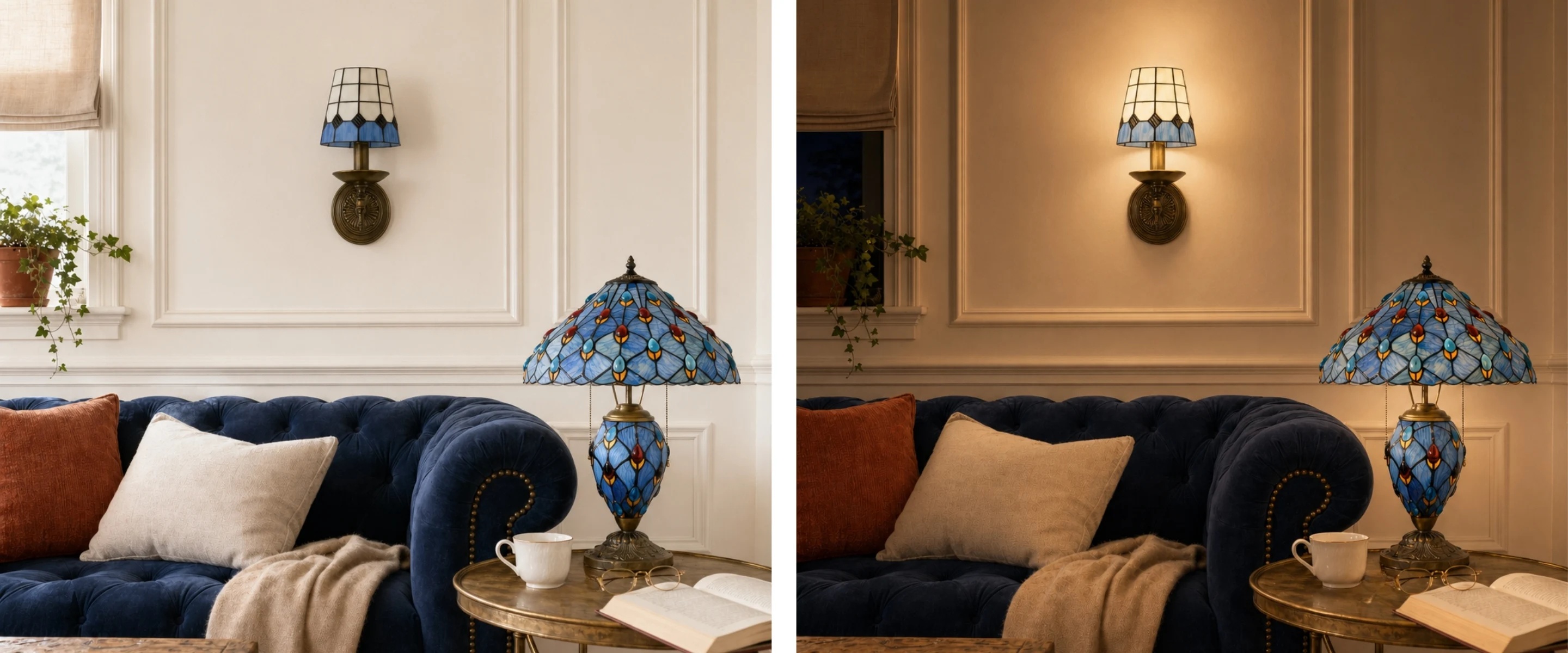 Lampe Tiffany dans une chambre de jour