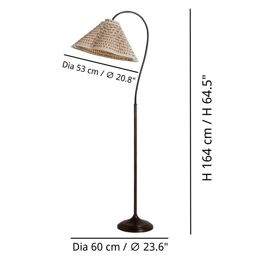Veslin floor lamp dimension diagram