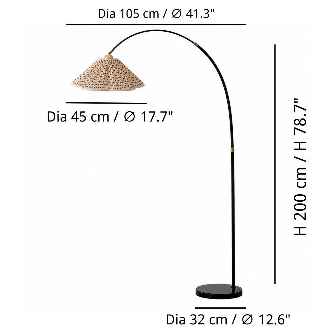 Schéma des dimensions du lampadaire Veslin