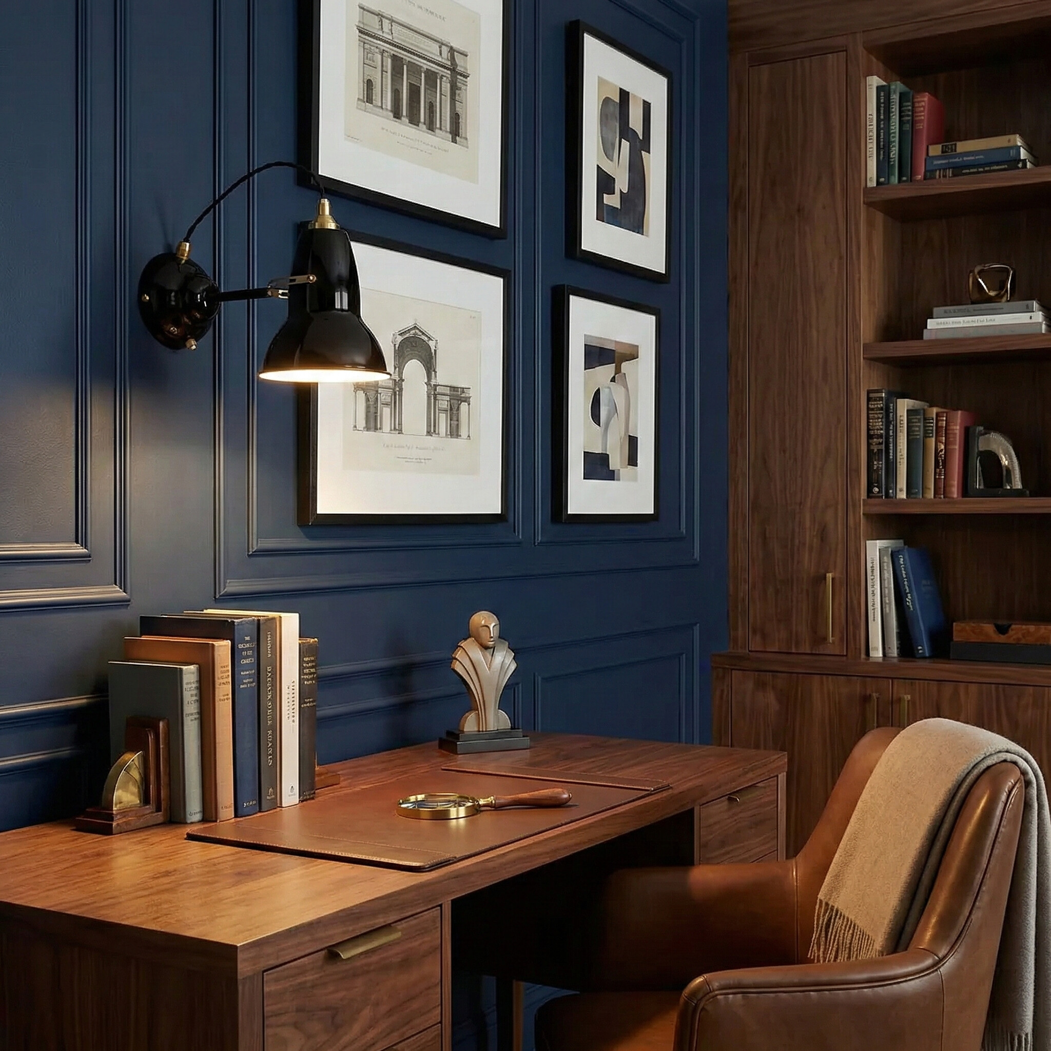 Applique Modryx noire dans un bureau