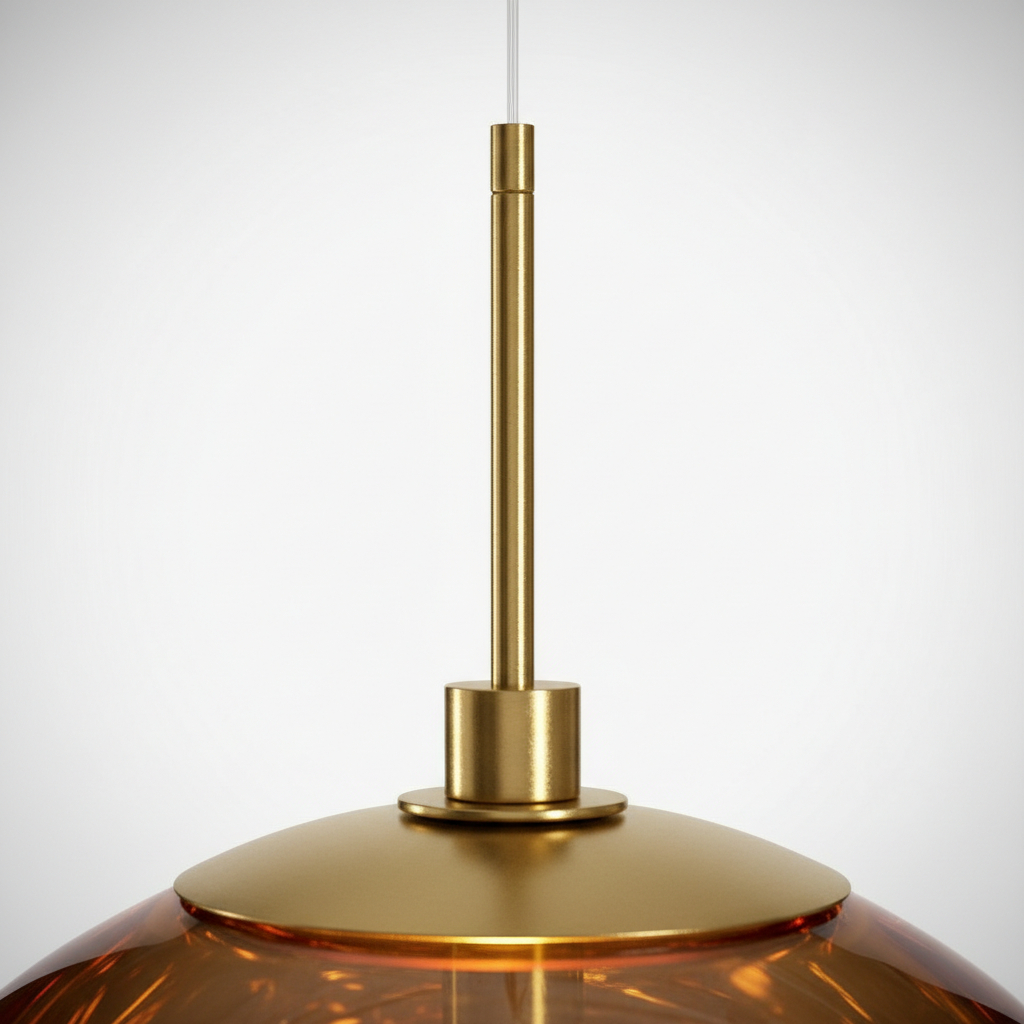 Détail de tige dorée de la suspension Glyador
