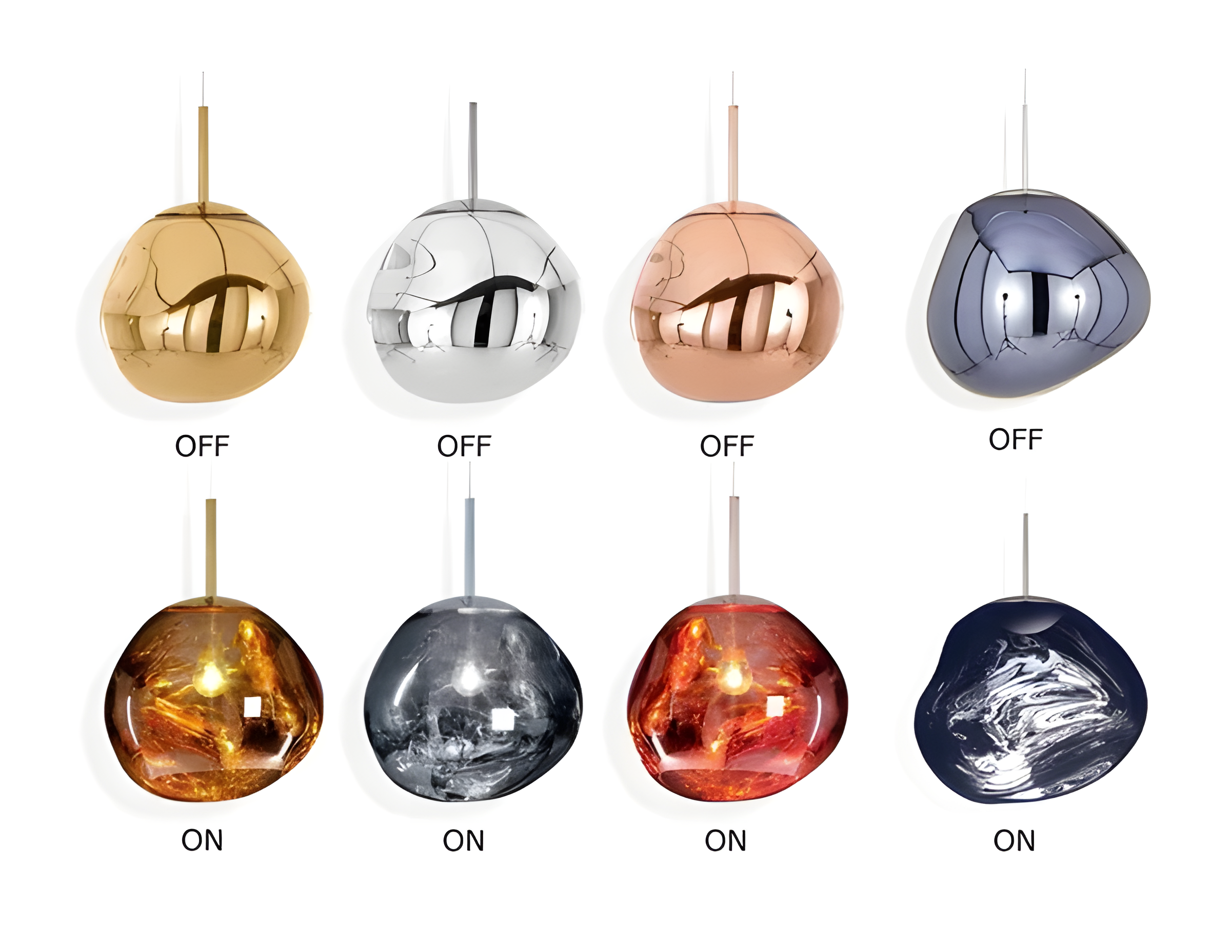 Comparaison lumière éteinte et lumière allumée de la suspension Glyador