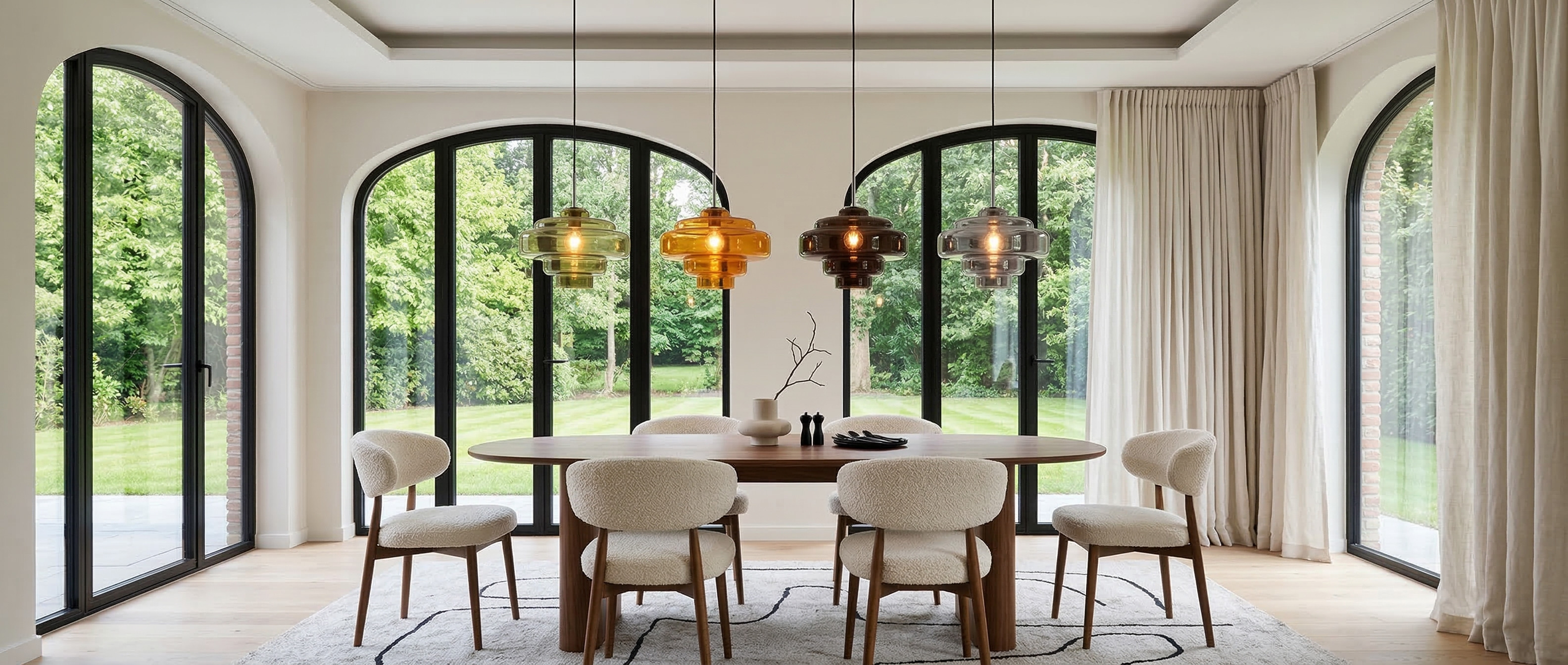 Suspension en verre Malero dans une salle à manger