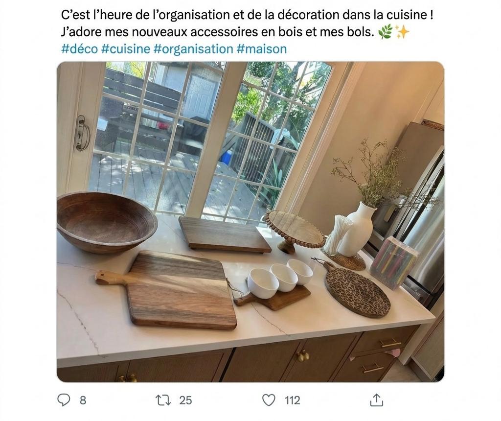 Planche de service léopard dans une cuisine lumineuse