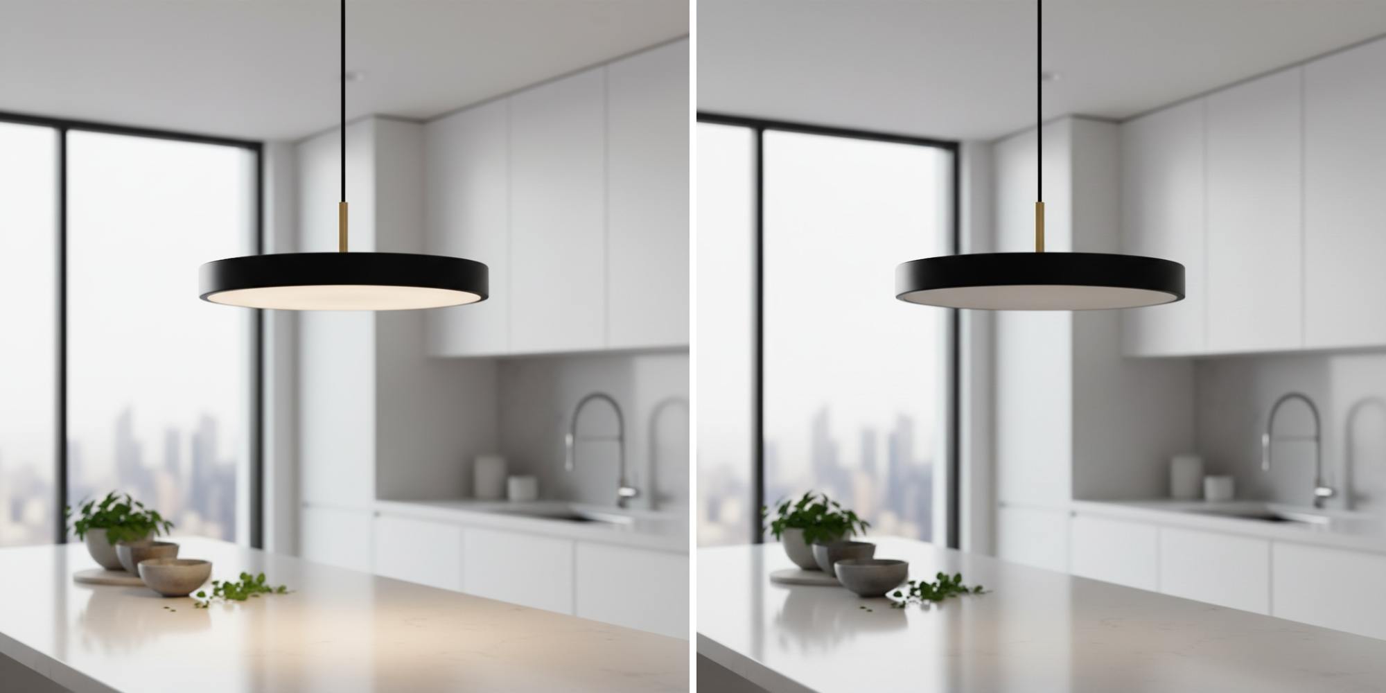Comparaison lumineuse de la suspension Astris