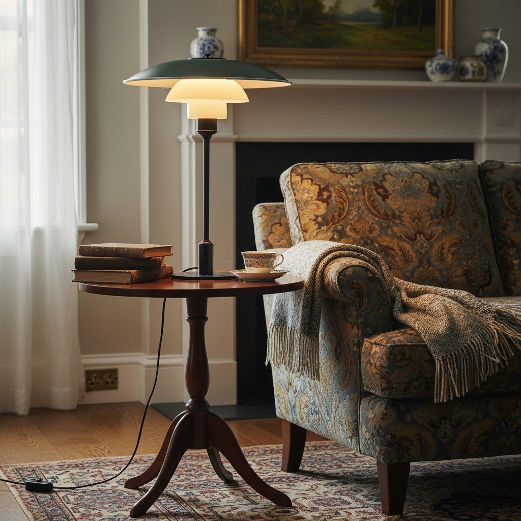 Layora table lamp beside an armchair