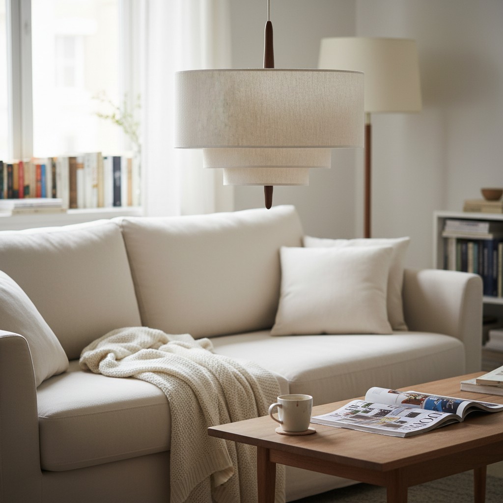 Softlume pendant lamp in a bright seating area