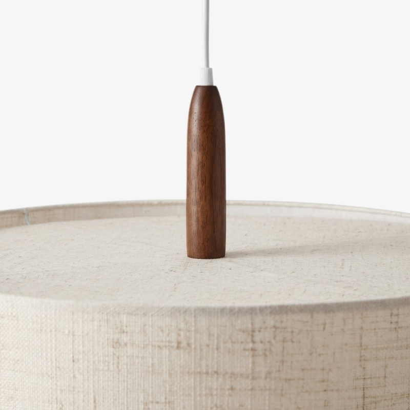 Close-up of wooden pendant detail