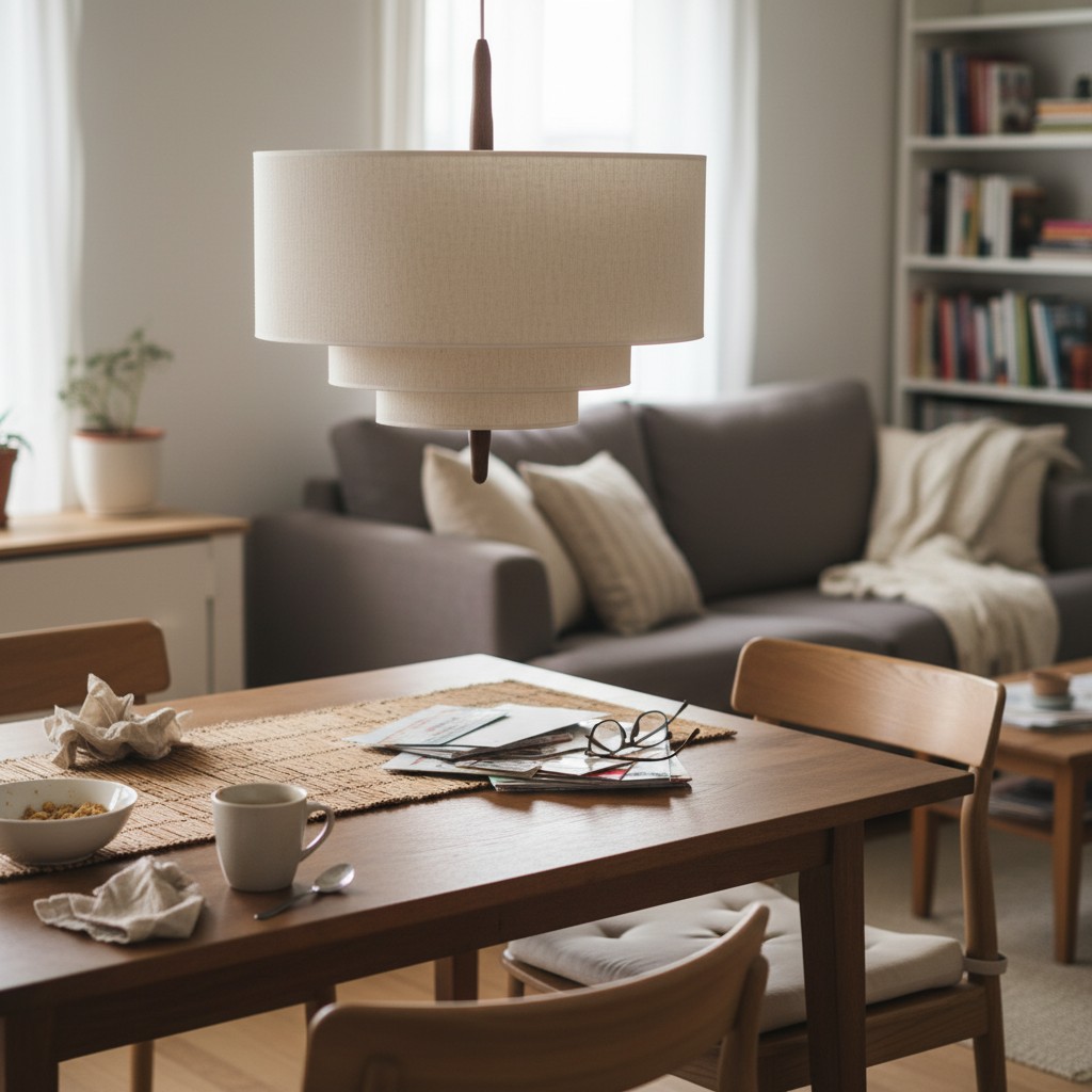 Softlume pendant lamp in a dining and lounge setting