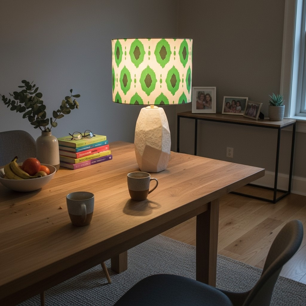 Lampe Arivane sur une table de salle à manger