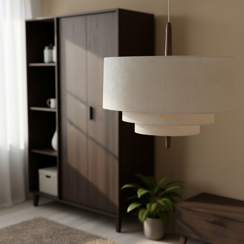 Softlume pendant lamp beside a wardrobe