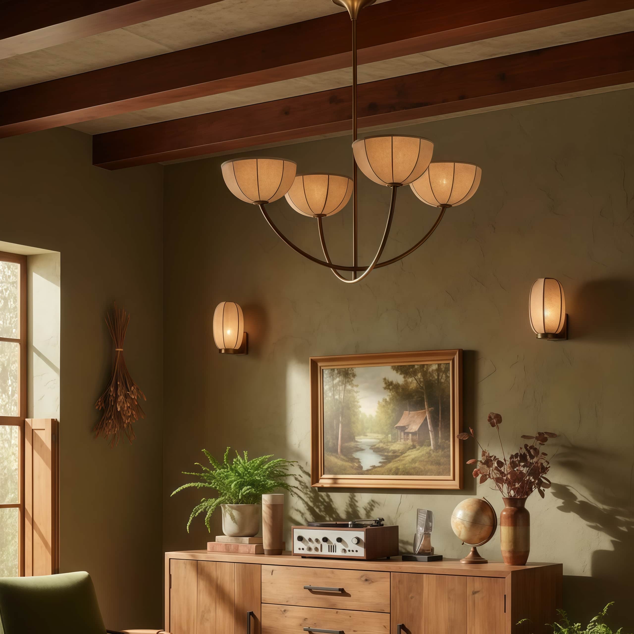 Lustre Loomis dans une pièce chaleureuse