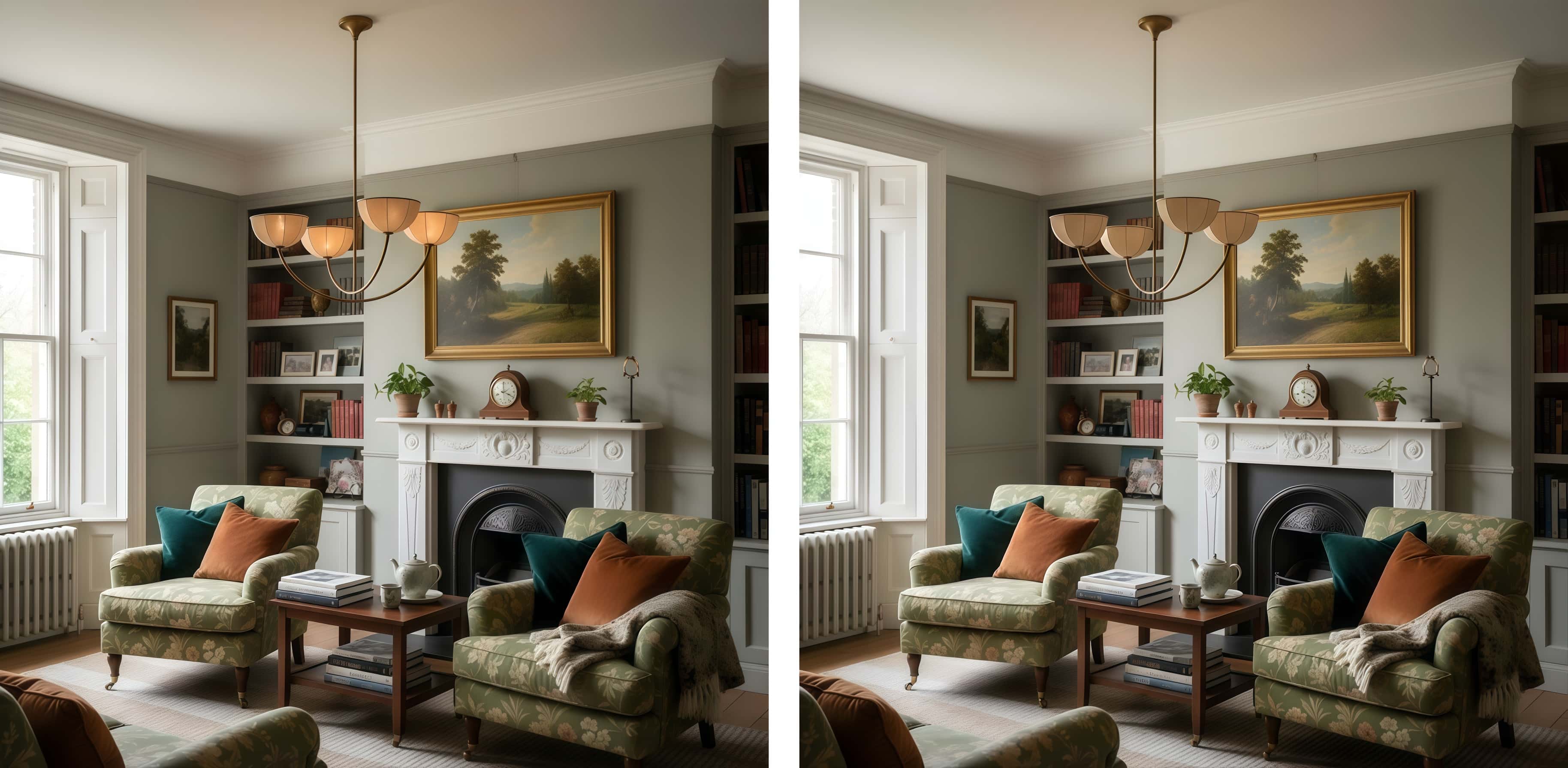 Comparaison lumineuse du lustre Loomis