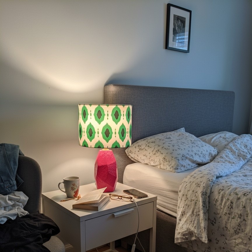 Lampe Arivane allumée dans une chambre