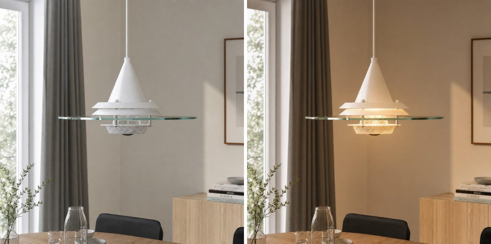Light switch comparison for Moxellan pendant lamp