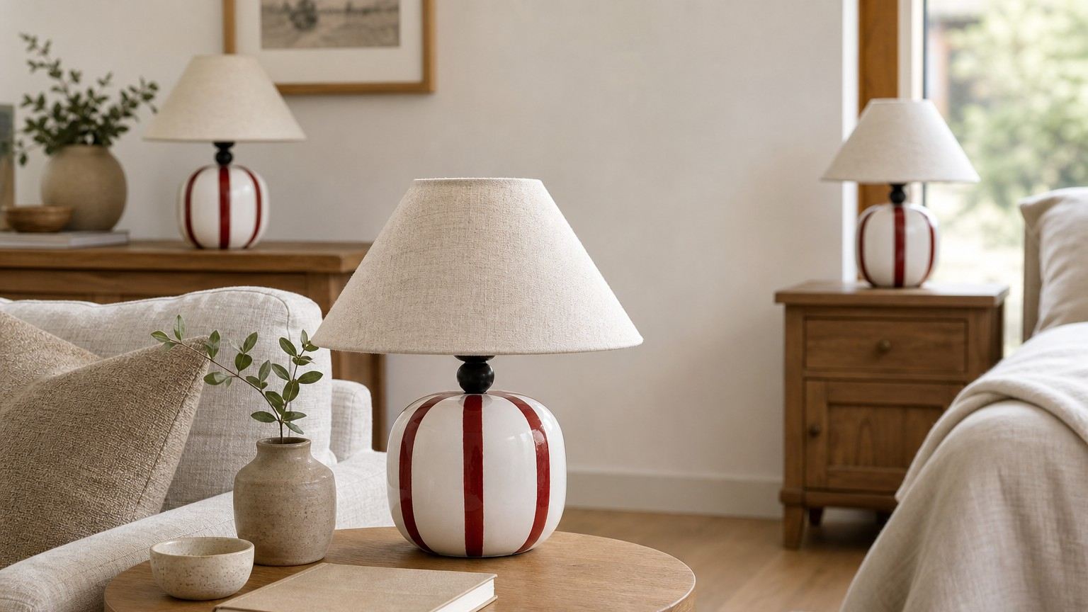 Plusieurs lampes Ceruna disposées dans une chambre