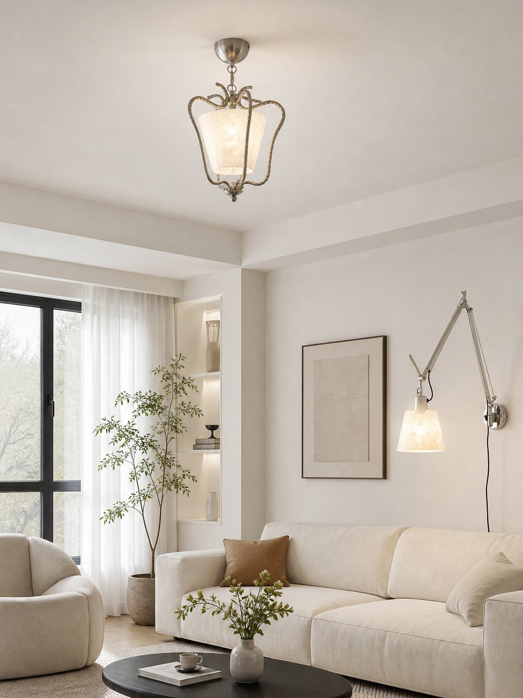Inspiration d'intérieur avec suspension en coquillage