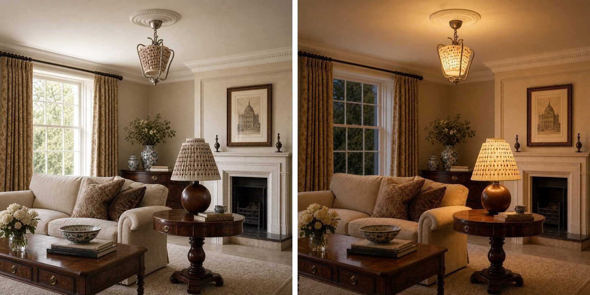 Comparaison lumineuse Solmire dans un intérieur chaleureux