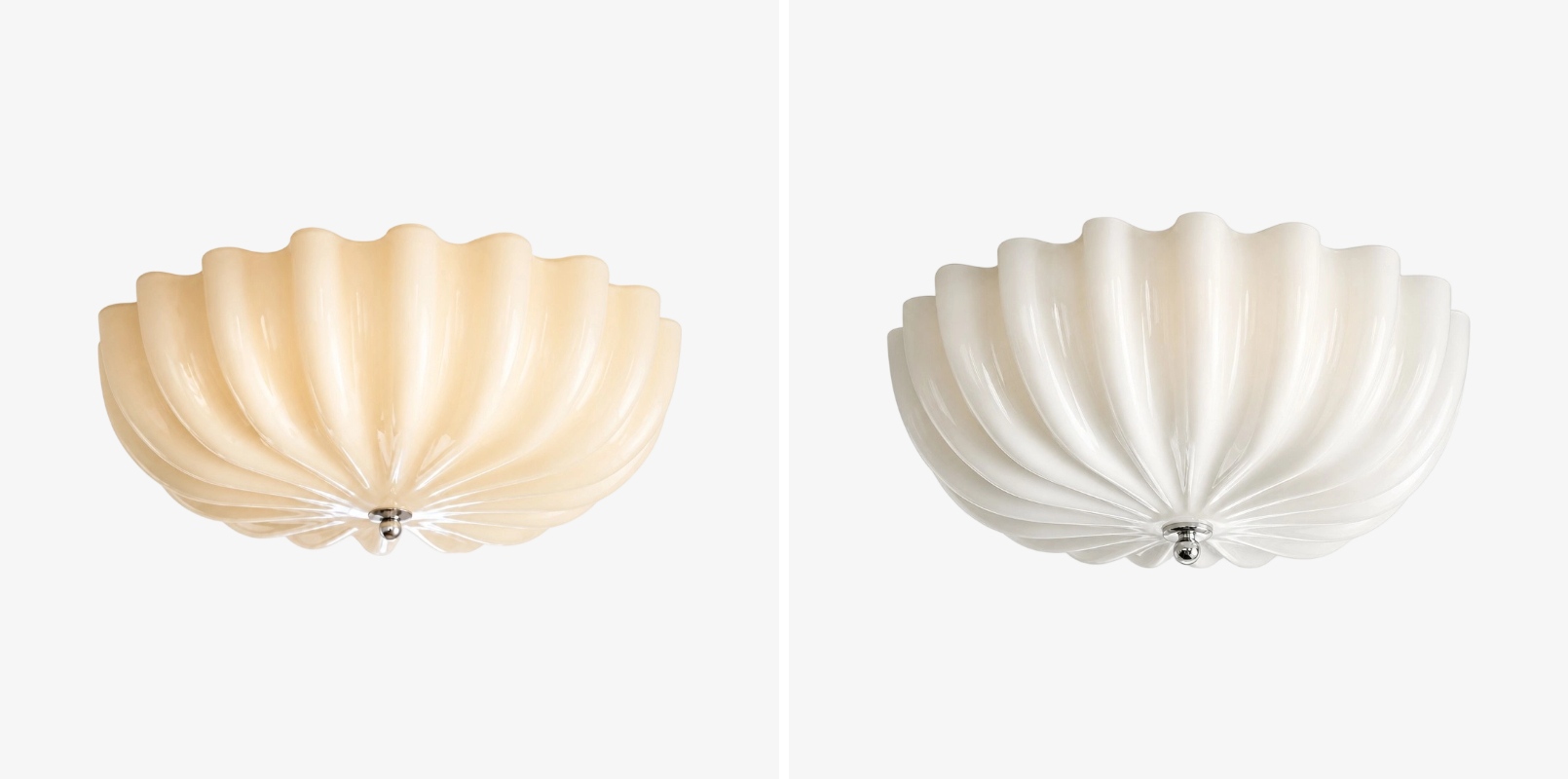 Cream yellow and cream white Durnic ceiling light options