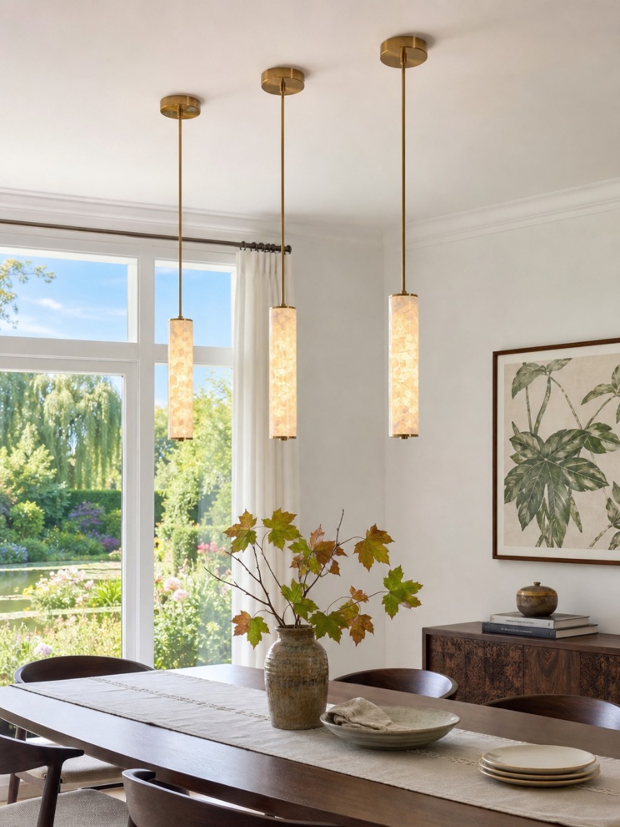 Pendant lighting in a home room