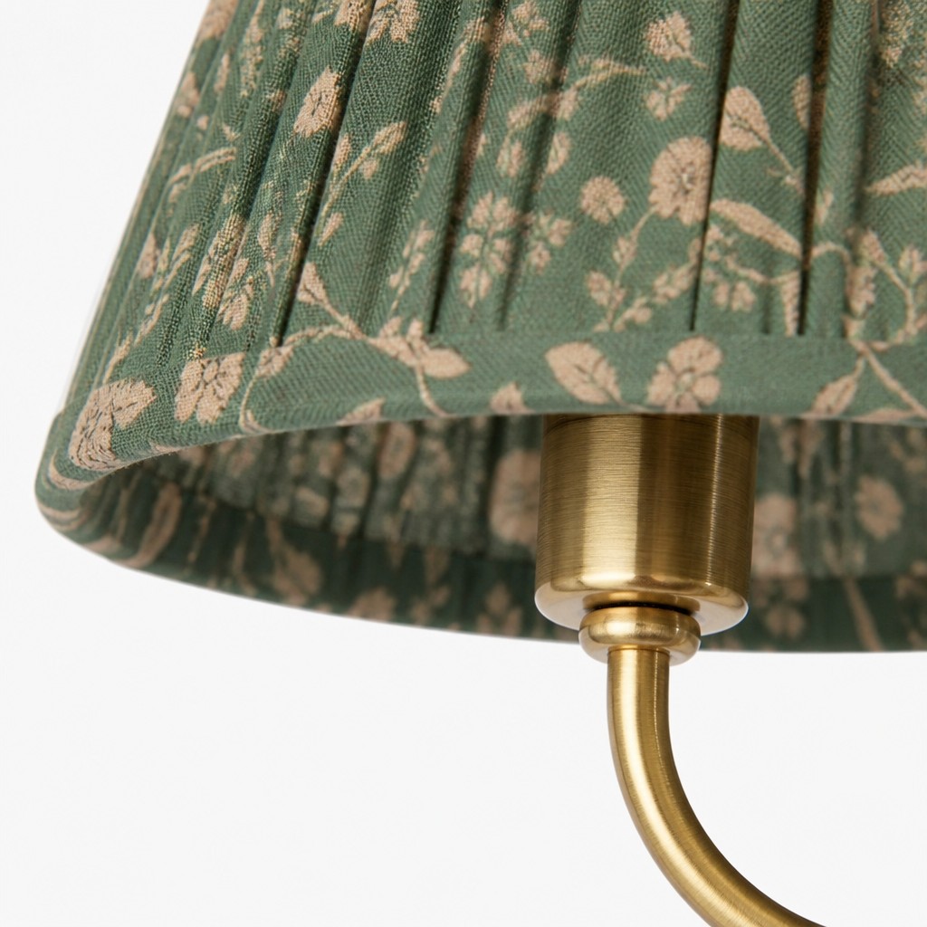 Solmire folded fabric shade close-up