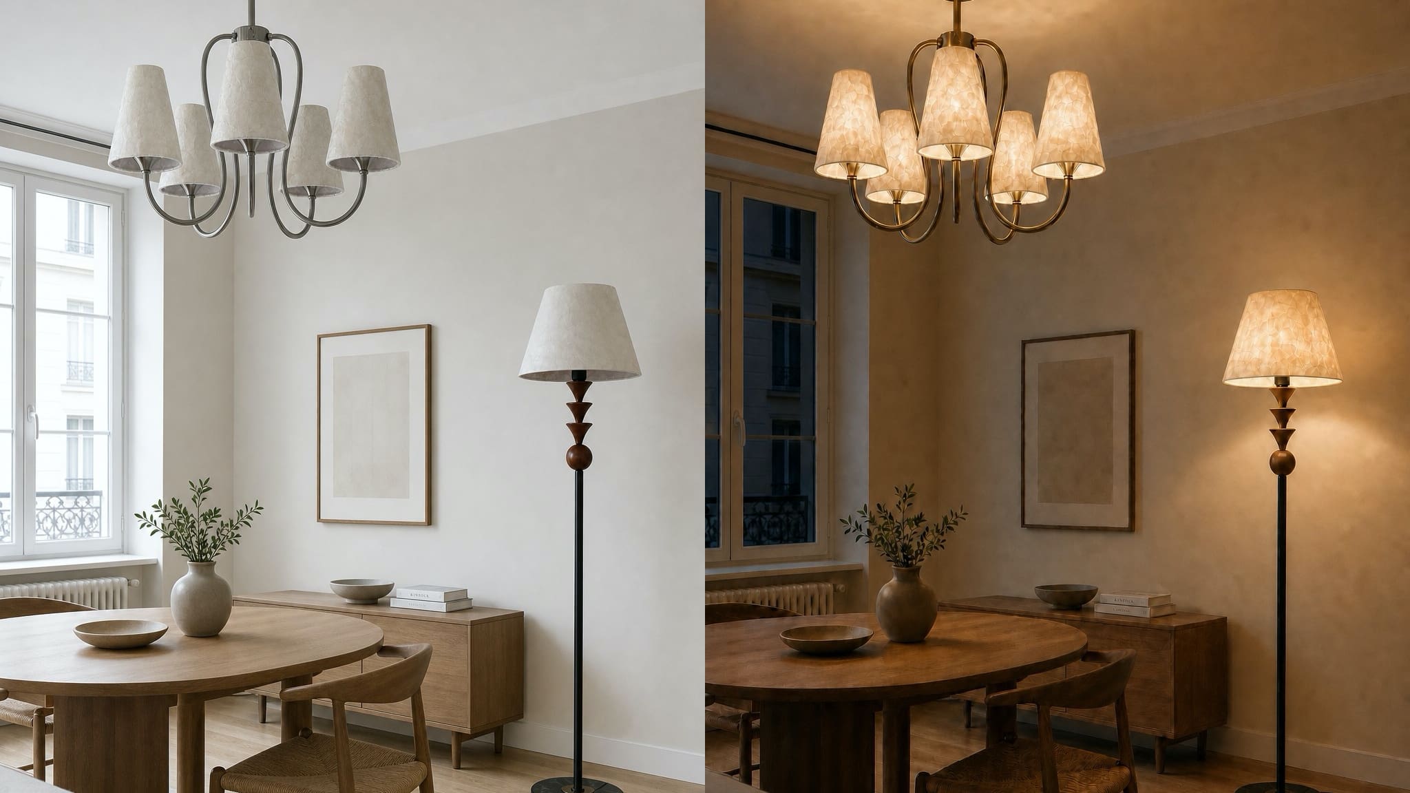Micahell lamp warm light scene