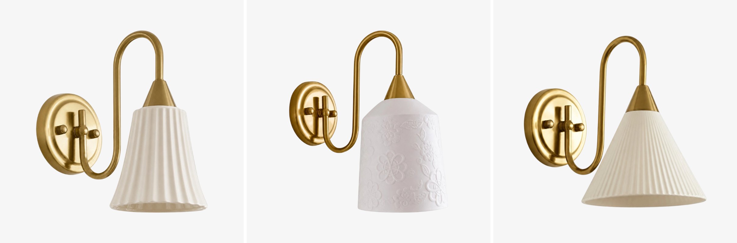 Trois styles d'appliques murales vintage