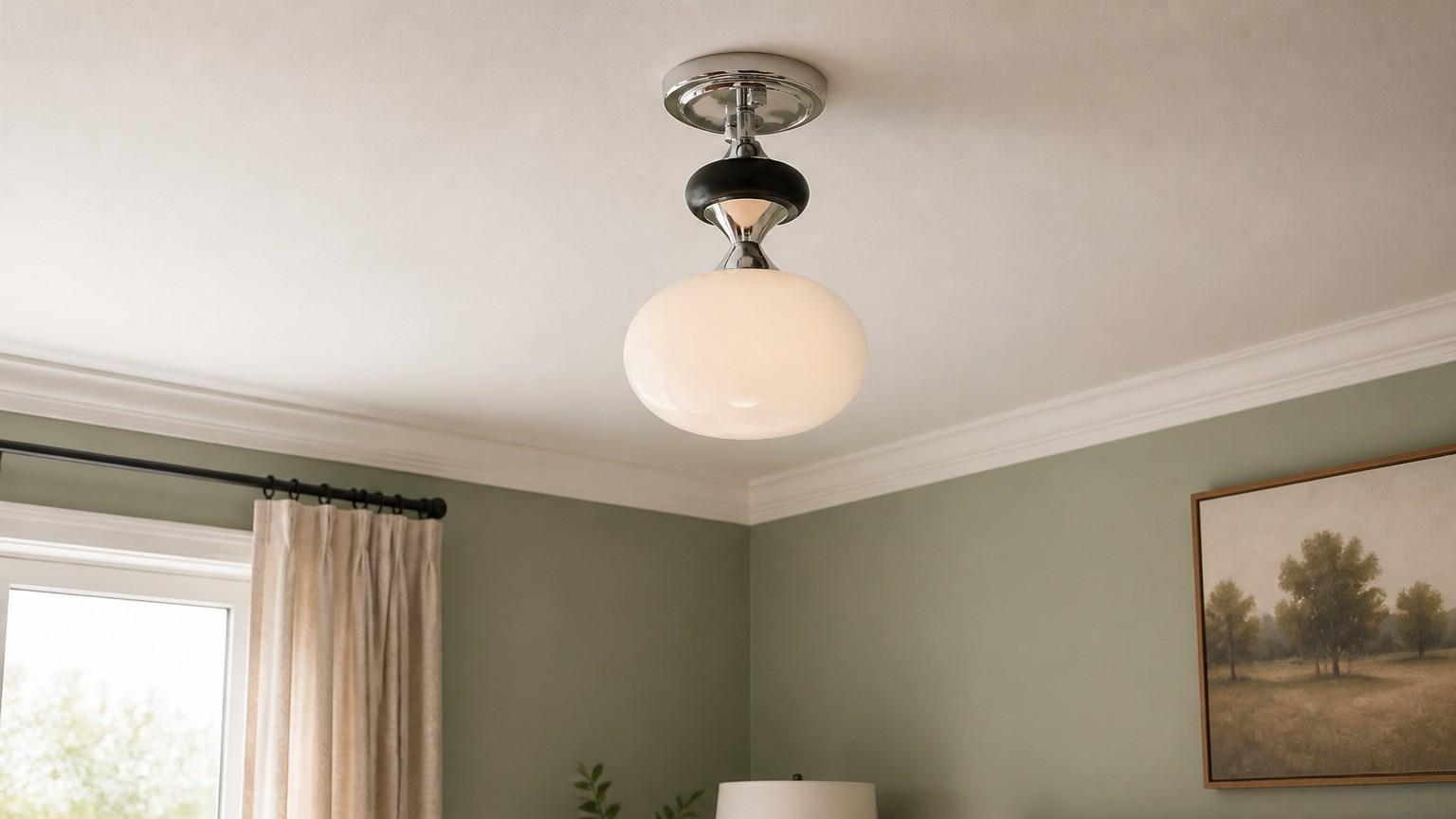 Valesey lampe de plafond vintage installée dans une pièce