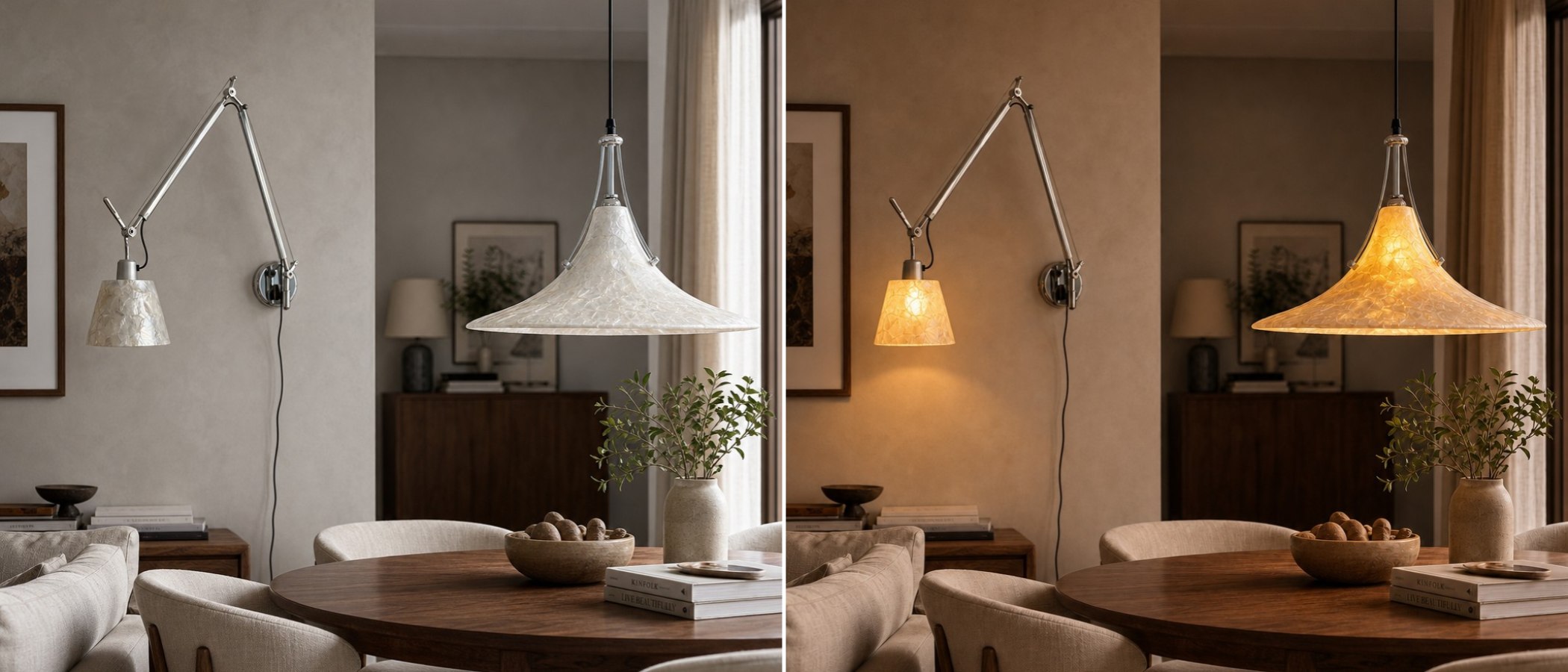 Lunavera lamp styled in a bedroom