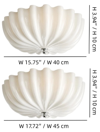 Durnic ceiling light size diagram