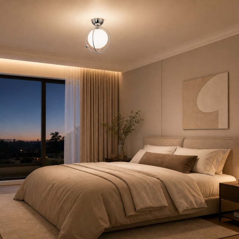Plafonnier Kallera dans une chambre