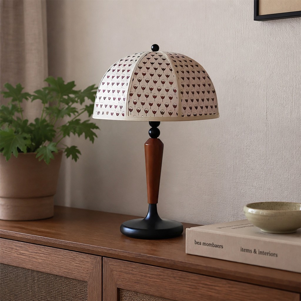 Lampe Fennary sur un meuble en bois