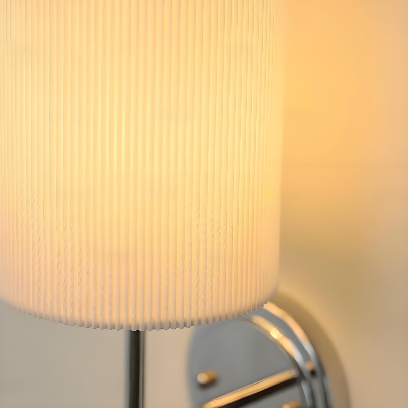 Pleated shade texture detail with warm light