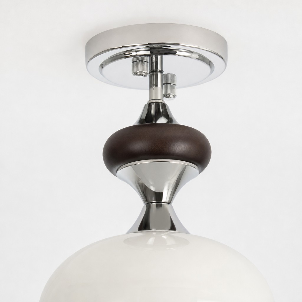 Vue rapprochée de la finition de la lampe Valesey