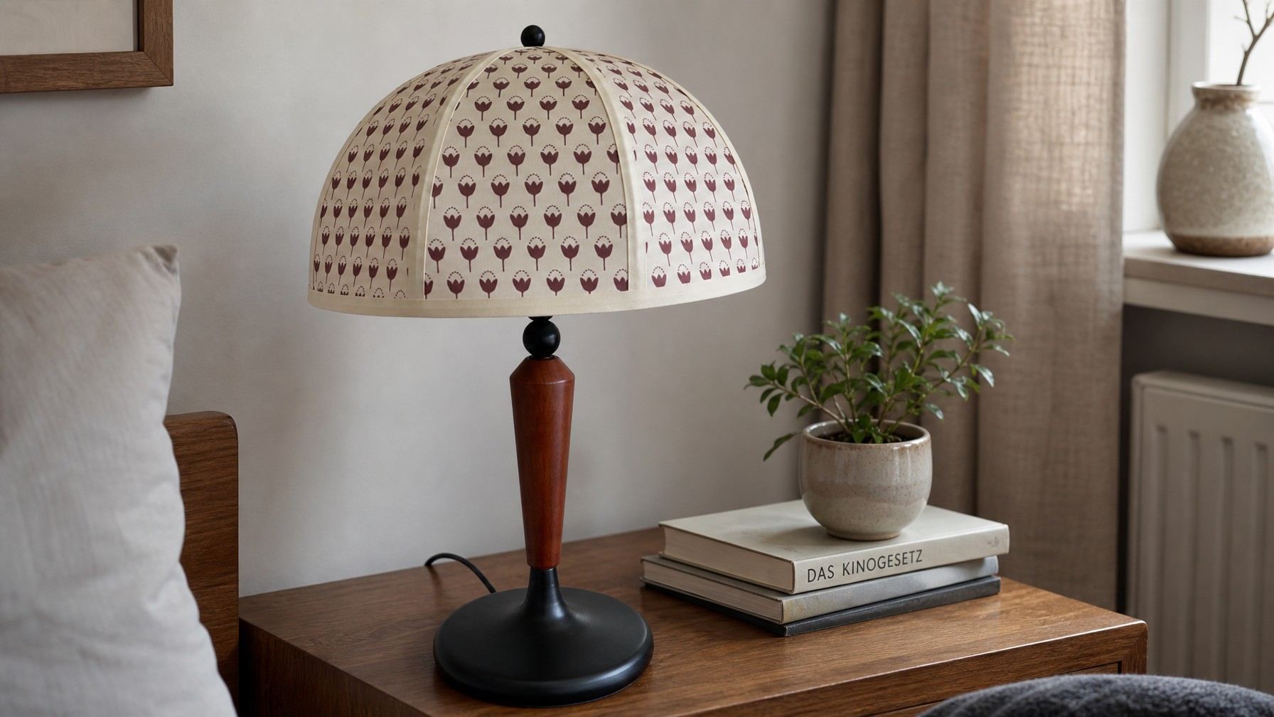 Fennary French Vintage Table Lamp sur une table de chevet