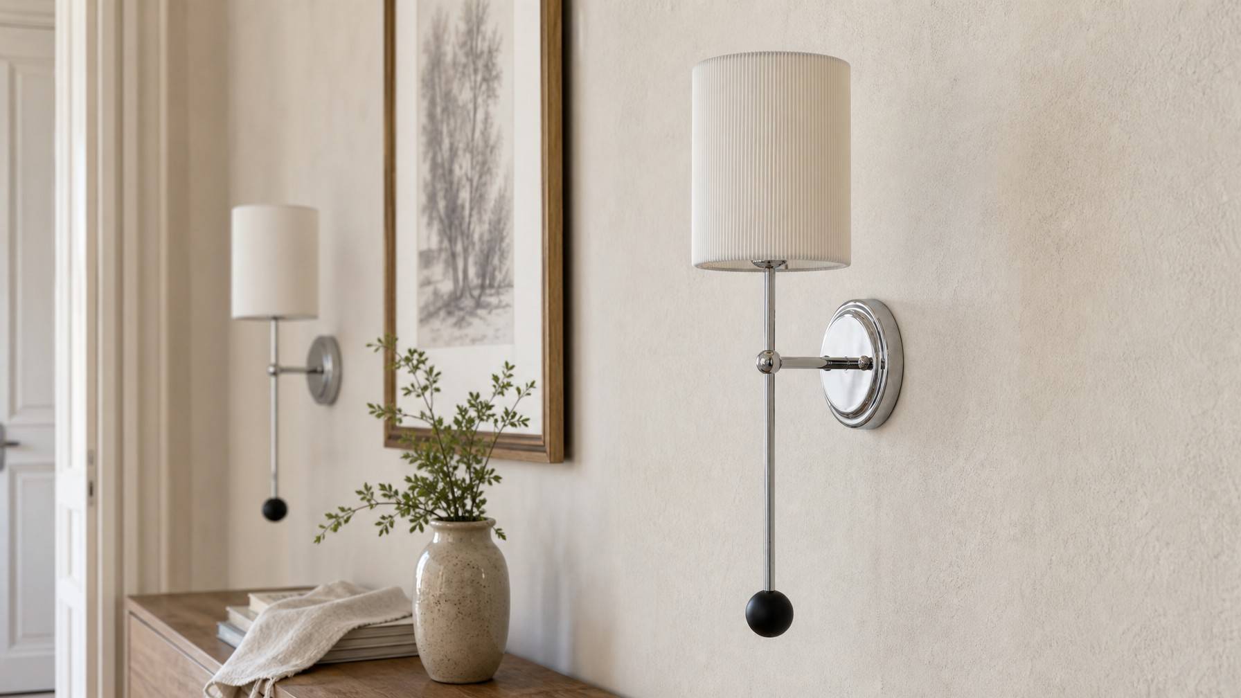 Cumoris wall lamp styled along a console table