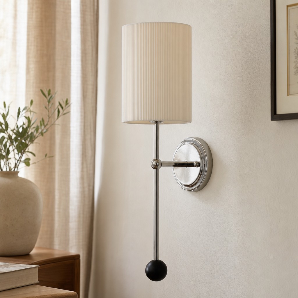 Cumoris wall lamp installed beside curtains