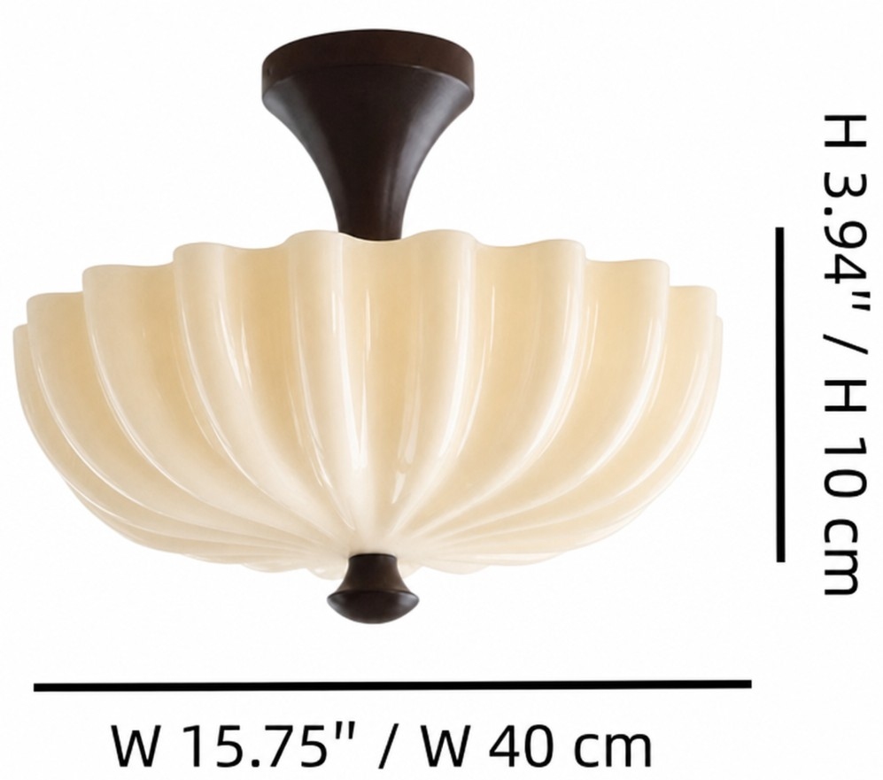 Dimensions du plafonnier : largeur 40 cm et hauteur 30 cm