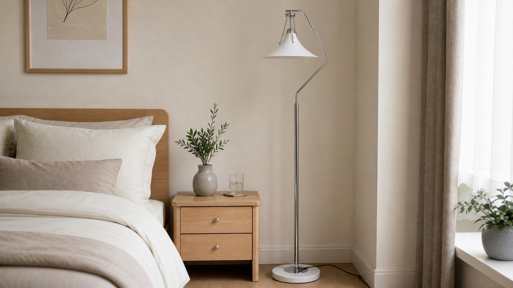 Lampadaire Magnolia dans une chambre lumineuse