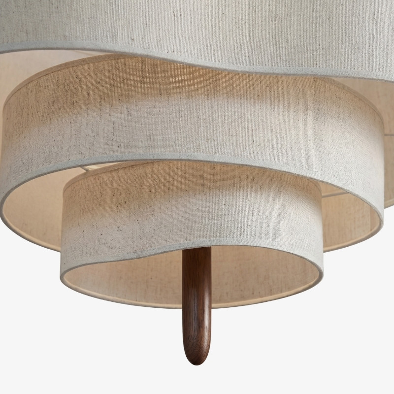 Close-up of layered fabric shade