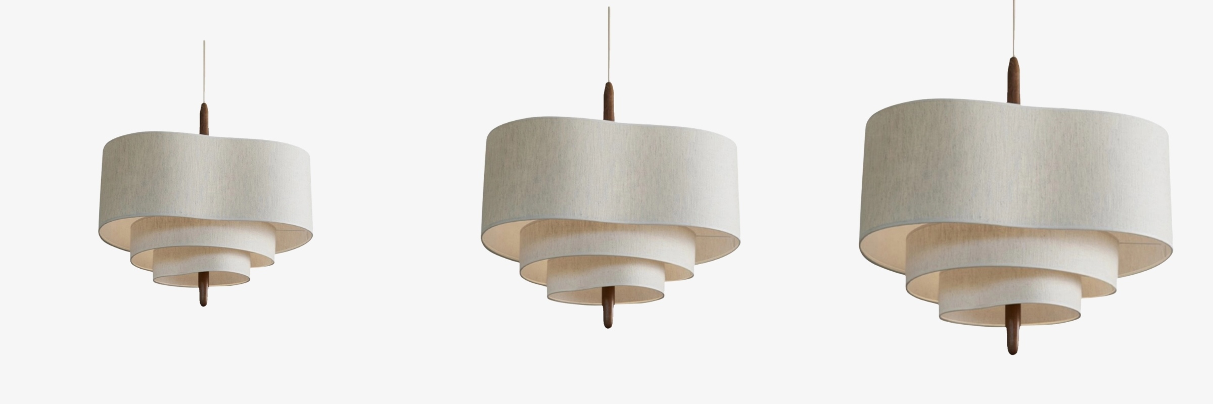 Three Softlume pendant lamp sizes