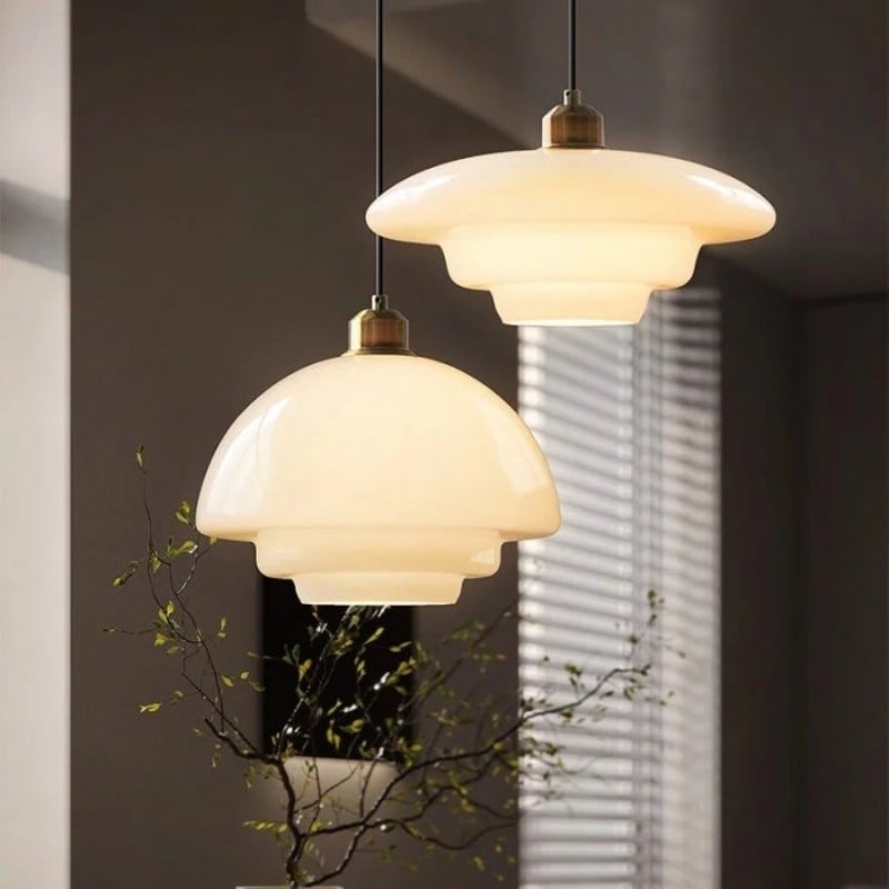 Art Deco Opal Glass Pendant Light S45