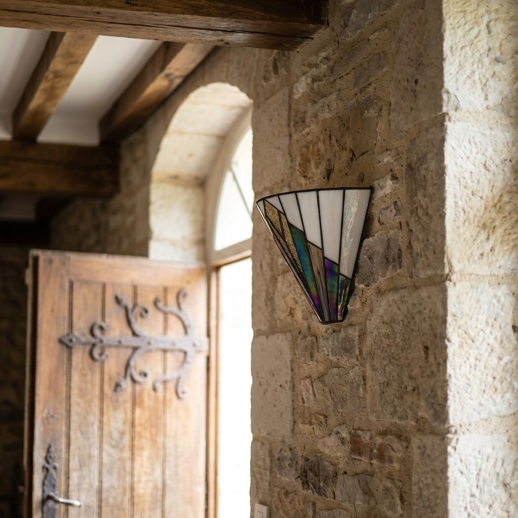 Astolyn Tiffany Wall Lamp – Artistic Glass Accent for Hallways